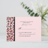 Pink Leopard Print Custom UAWG RSVP Karte (Stehend Vorderseite)