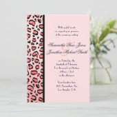 Pink Leopard Print Custom Wedding Einladung (Stehend Vorderseite)