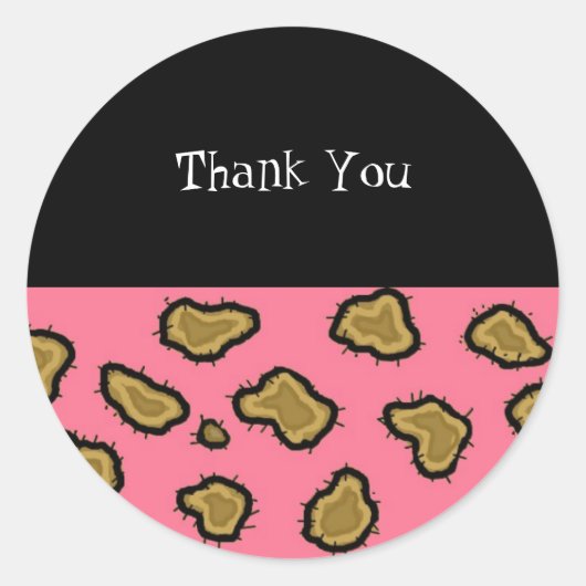 Pink Leopard Print Danke Aufkleber (Vorderseite)