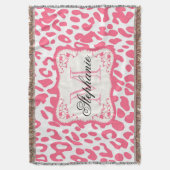 Pink Leopard Print Decke (Vorderseite Vertikal)