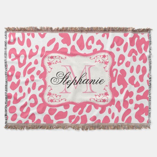 Pink Leopard Print Decke (Vorderseite)