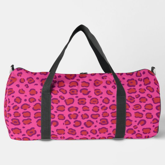 Pink Leopard Print Duffle Bag (Vorderseite)