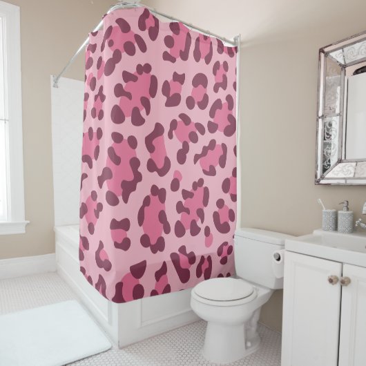 Pink Leopard Print Duschvorhang (Beispiel)