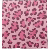 Pink Leopard Print Duschvorhang (Vorderseite)