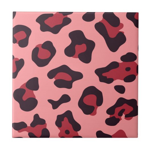 Pink Leopard Print Fliese (Vorderseite)