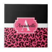 Pink Leopard Print Fliese (Vorderseite)