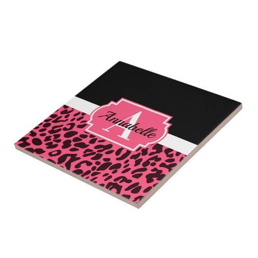 Pink Leopard Print Fliese (Seite)