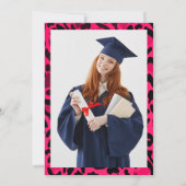 Pink Leopard Print Foto Graduation Party Einladung (Rückseite)