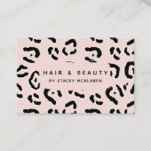 Pink Leopard Print Fun Animal Business Card Visitenkarte (Vorderseite)