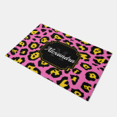 Pink Leopard Print Fußmatte (Schrägansicht)