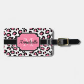 Pink Leopard Print Gepäckanhänger (Vorderseite horizontal)