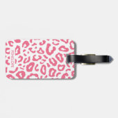 Pink Leopard Print Gepäckanhänger (Rückseite horizontal)