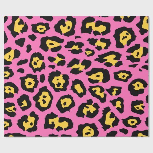 Pink Leopard Print Geschenkpapier (Flach)