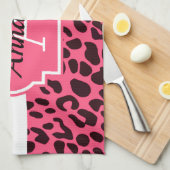 Pink Leopard Print Geschirrtuch (Viertel Falte)