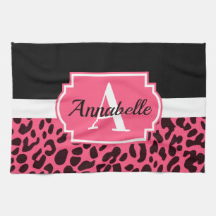Pink Leopard Print Geschirrtuch