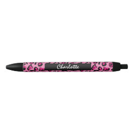 Pink Leopard Print Glam Girl Personalisiert Kugelschreiber