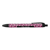 Pink Leopard Print Glam Girl Personalisiert Kugelschreiber (Oberseite)