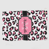 Pink Leopard Print Golfhandtuch (Horizontal)