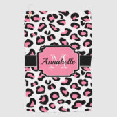 Pink Leopard Print Golfhandtuch (Vorderseite)