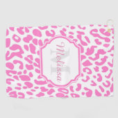 Pink Leopard Print Golfhandtuch (Horizontal)