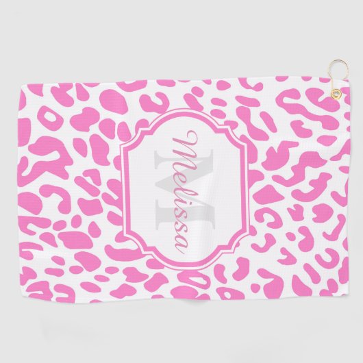 Pink Leopard Print Golfhandtuch (Horizontal)
