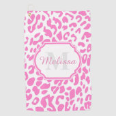 Pink Leopard Print Golfhandtuch (Vorderseite)