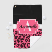 Pink Leopard Print Golfhandtuch (Insitu)