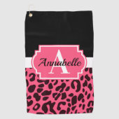 Pink Leopard Print Golfhandtuch (Vorderseite)