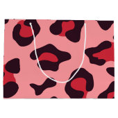 Pink Leopard Print Große Geschenktüte (Rückseite)