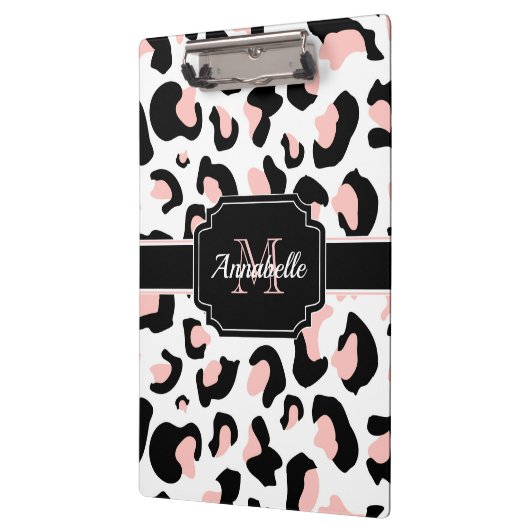 Pink Leopard Print Klemmbrett (Links)