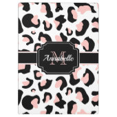 Pink Leopard Print Klemmbrett (Rückseite)