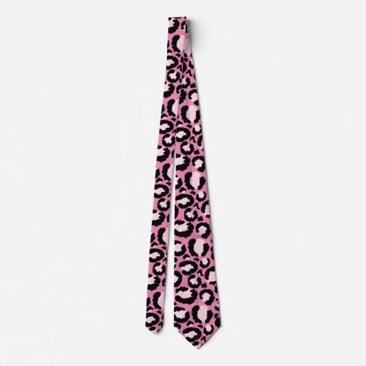Pink Leopard Print Krawatte (Rückseite)