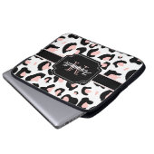 Pink Leopard Print Laptopschutzhülle (Vorne Knopf)