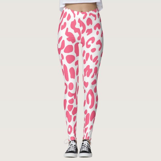Pink Leopard Print Leggings (Vorderseite)