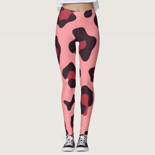Pink Leopard Print Leggings (Vorderseite)