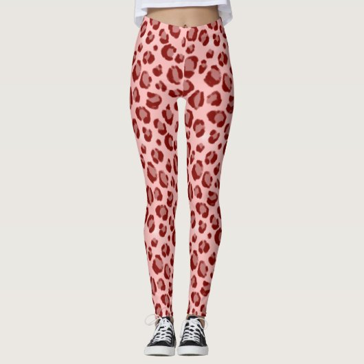 Pink Leopard Print Leggings (Vorderseite)