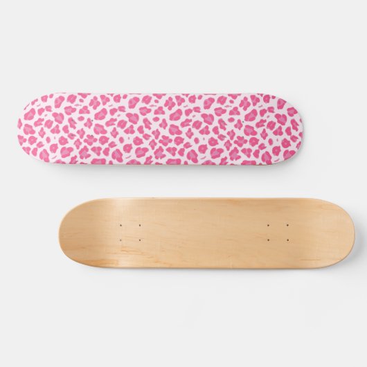 Pink Leopard Print - Mädchen Skateboard (Horizontal)