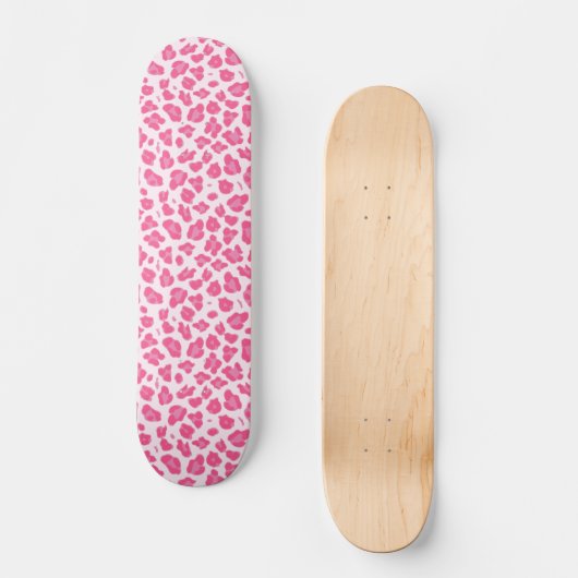 Pink Leopard Print - Mädchen Skateboard (Vorderseite)
