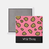Pink Leopard Print Magnet (Vorderseite/Rückseite)