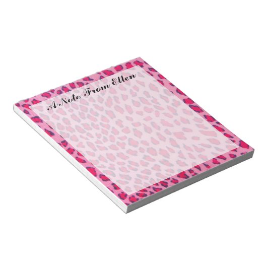 Pink Leopard Print Notizblock (angewinkelt)