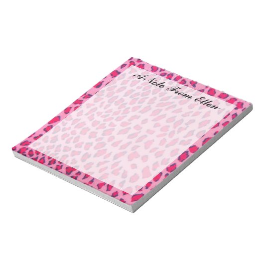 Pink Leopard Print Notizblock (Rotiert)