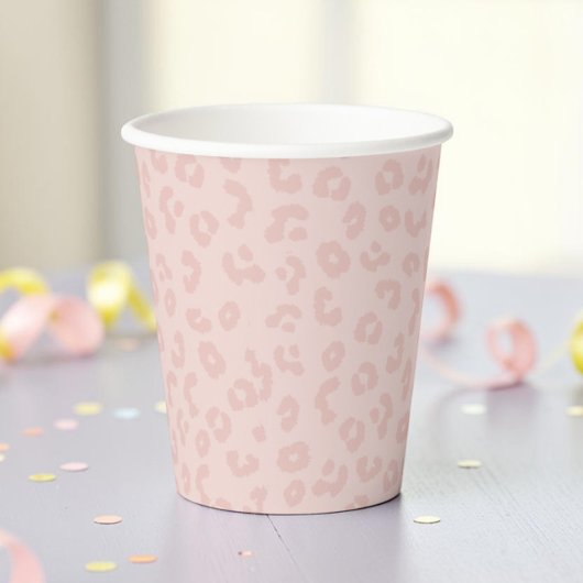 Pink Leopard Print Pappbecher