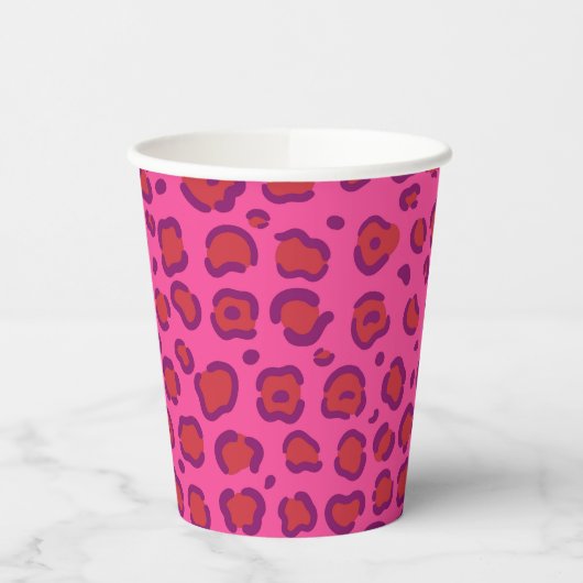 Pink Leopard Print Pappbecher (Links)