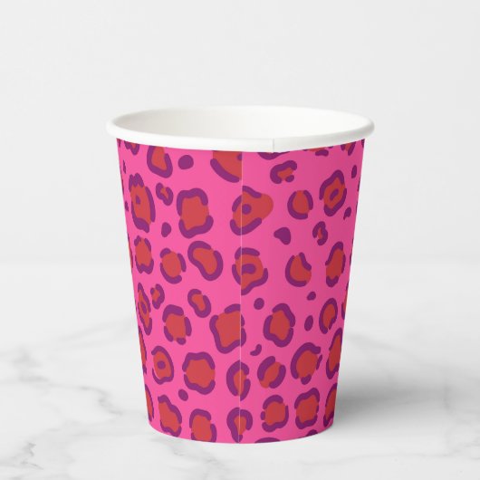 Pink Leopard Print Pappbecher (Rechts)