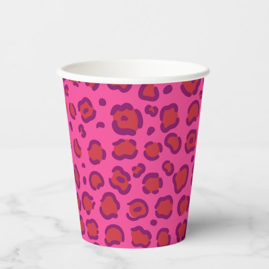 Pink Leopard Print Pappbecher (Vorderseite)