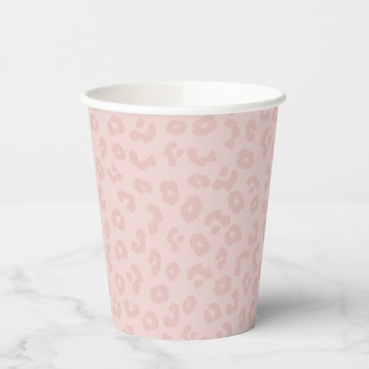 Pink Leopard Print Pappbecher (Links)