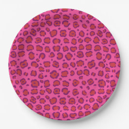Pink Leopard Print Pappteller