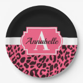 Pink Leopard Print Pappteller (Vorderseite)