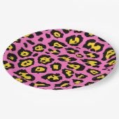 Pink Leopard Print Pappteller (Schrägansicht)