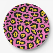 Pink Leopard Print Pappteller (Vorderseite)